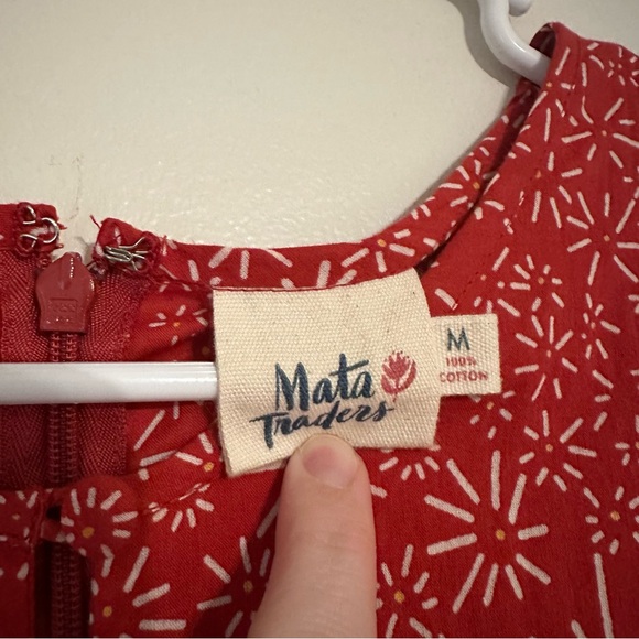 Mata Traders Prairie Floral Feminine Flirty Ruffled Midi Dress Red Daisy - Picture 4 of 11